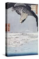 Aigle au-dessus des champs de Susaki à Fukagawa-Ando Hiroshige-Stretched Canvas