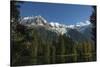 Aiguile du Midi and Mont Blanc, 4809m, and the Glaciers, from the Lake, Chamonix, Haute Savoie, Fre-James Emmerson-Stretched Canvas