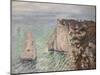 Aiguille and the Porte D'Aval, Etretat, 1886-Claude Monet-Mounted Giclee Print