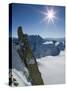 Aiguille du Midi, French Alps, Chamonix, France-Walter Bibikow-Stretched Canvas