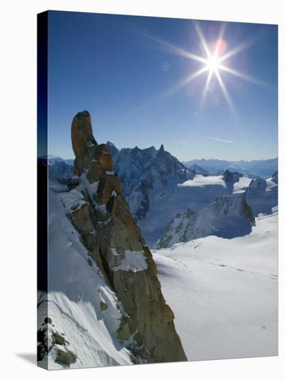 Aiguille du Midi, French Alps, Chamonix, France-Walter Bibikow-Stretched Canvas