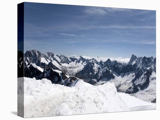 Aiguille Du Midi, View of the Mont Blanc Massif, Chamonix, Haute Savoie, French Alps, France, Europ-Angelo Cavalli-Stretched Canvas