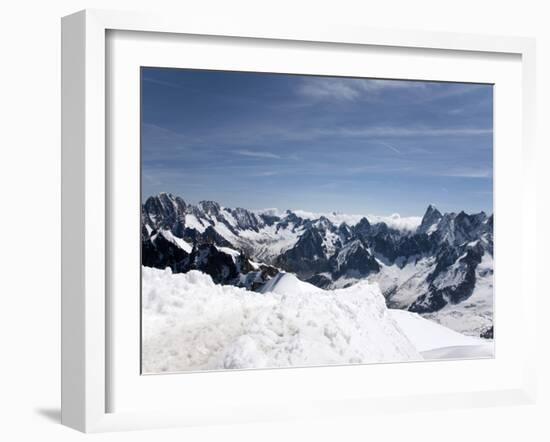 Aiguille Du Midi, View of the Mont Blanc Massif, Chamonix, Haute Savoie, French Alps, France, Europ-Angelo Cavalli-Framed Photographic Print