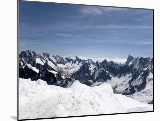 Aiguille Du Midi, View of the Mont Blanc Massif, Chamonix, Haute Savoie, French Alps, France, Europ-Angelo Cavalli-Mounted Photographic Print