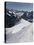 Aiguille Du Midi, View of the Mont Blanc Massif, Chamonix, Haute Savoie, French Alps, France, Europ-Angelo Cavalli-Stretched Canvas