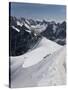 Aiguille Du Midi, View of the Mont Blanc Massif, Chamonix, Haute Savoie, French Alps, France, Europ-Angelo Cavalli-Stretched Canvas