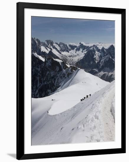 Aiguille Du Midi, View of the Mont Blanc Massif, Chamonix, Haute Savoie, French Alps, France, Europ-Angelo Cavalli-Framed Photographic Print