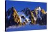 Aiguilles De Chamonix at Sunset with Clouds Rising, Haute Savoie, France, Europe, September 2008-Frank Krahmer-Stretched Canvas