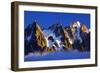 Aiguilles De Chamonix at Sunset with Clouds Rising, Haute Savoie, France, Europe, September 2008-Frank Krahmer-Framed Photographic Print