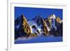 Aiguilles De Chamonix at Sunset with Clouds Rising, Haute Savoie, France, Europe, September 2008-Frank Krahmer-Framed Photographic Print