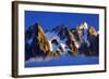 Aiguilles De Chamonix at Sunset with Clouds Rising, Haute Savoie, France, Europe, September 2008-Frank Krahmer-Framed Photographic Print