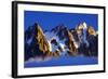 Aiguilles De Chamonix at Sunset with Clouds Rising, Haute Savoie, France, Europe, September 2008-Frank Krahmer-Framed Photographic Print