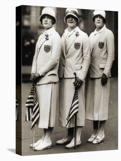 Aileen Riggin, Gertrude Ederle, Helen Wainwright, Three American Olympic Swimming Champions, 1924-American Photographer-Stretched Canvas