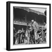 Ailing Babe Ruth Thanking Fans, Who Are Giving Him a Standing Ovation in Yankee Stadium-Ralph Morse-Framed Premium Photographic Print