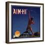 Aim Hi Brand - San Fernando, California - Citrus Crate Label-Lantern Press-Framed Art Print