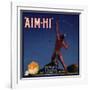 Aim Hi Brand - San Fernando, California - Citrus Crate Label-Lantern Press-Framed Art Print