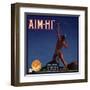 Aim Hi Brand - San Fernando, California - Citrus Crate Label-Lantern Press-Framed Art Print