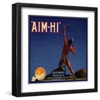 Aim Hi Brand - San Fernando, California - Citrus Crate Label-Lantern Press-Framed Art Print