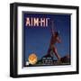 Aim Hi Brand - San Fernando, California - Citrus Crate Label-Lantern Press-Framed Art Print