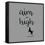 Aim High (Gray)-Dog is Good-Framed Stretched Canvas