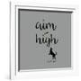 Aim High (Gray)-Dog is Good-Framed Art Print