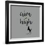Aim High (Gray)-Dog is Good-Framed Art Print
