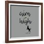 Aim High (Gray)-Dog is Good-Framed Art Print