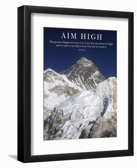 Aim High - Mt Everest Summit-AdventureArt-Framed Premium Photographic Print