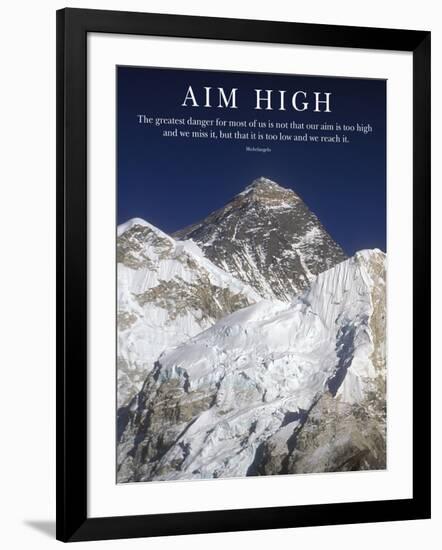 Aim High - Mt Everest Summit-AdventureArt-Framed Photographic Print