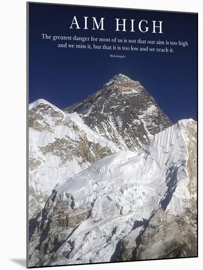 Aim High - Mt Everest Summit-AdventureArt-Mounted Photographic Print