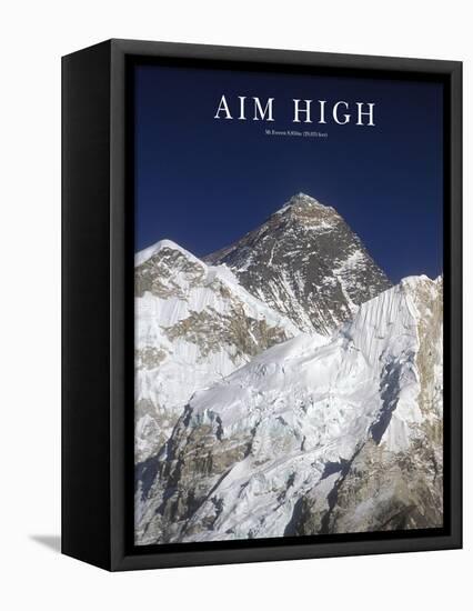 Aim High - Mt Everest-AdventureArt-Framed Stretched Canvas