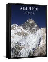 Aim High - Mt Everest-AdventureArt-Framed Stretched Canvas