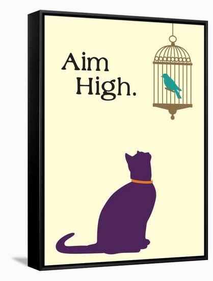 Aim High-Cat is Good-Framed Stretched Canvas