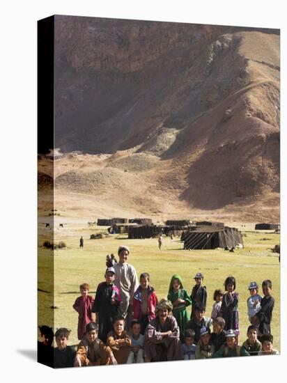 Aimaq Man with Children, Pal-Kotal-I-Guk, Ghor Province-Jane Sweeney-Stretched Canvas