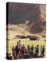 Aimaq Man with Children, Pal-Kotal-I-Guk, Ghor Province-Jane Sweeney-Stretched Canvas