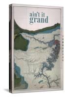 Ain't it Grand - 1882, Grand Canyon Map - The Kanab, Kaibab, Paria and Marble Canon Platforms-null-Stretched Canvas