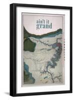 Ain't it Grand - 1882, Grand Canyon Map - The Kanab, Kaibab, Paria and Marble Canon Platforms-null-Framed Giclee Print