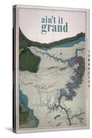 Ain't it Grand - 1882, Grand Canyon Map - The Kanab, Kaibab, Paria and Marble Canon Platforms-null-Stretched Canvas