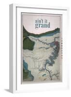 Ain't it Grand - 1882, Grand Canyon Map - The Kanab, Kaibab, Paria and Marble Canon Platforms-null-Framed Premium Giclee Print