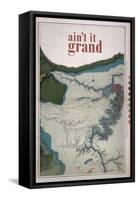 Ain't it Grand - 1882, Grand Canyon Map - The Kanab, Kaibab, Paria and Marble Canon Platforms-null-Framed Stretched Canvas