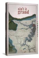 Ain't it Grand - 1882, Grand Canyon Map - The Kanab, Kaibab, Paria and Marble Canon Platforms-null-Stretched Canvas