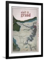 Ain't it Grand - 1882, Grand Canyon Map - The Kanab, Kaibab, Paria and Marble Canon Platforms-null-Framed Giclee Print