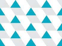 Blue and Gray Triangular Prism Seamless Pattern on White. Triangle Geometric Pattern. Modern Stylis-Aine-Mounted Art Print