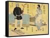 Ainu (Right), Malayan(Left)-Utagawa Yoshiiku-Framed Stretched Canvas