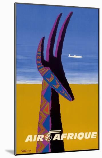 Air Afrique - Gazelle-Bernard Villemot-Mounted Art Print