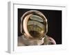 Air and Space: Apollo Helmet Visor reflecting the 1903 Wright Flyer-null-Framed Photographic Print