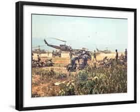 Air and Space: Bell HU-1As in Vietnam-null-Framed Photographic Print