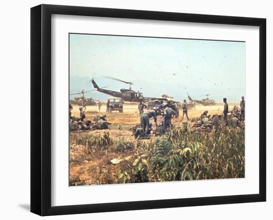 Air and Space: Bell HU-1As in Vietnam-null-Framed Photographic Print