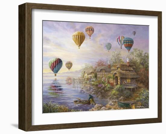 Air Balloons over Cottageville-Nicky Boehme-Framed Giclee Print