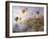 Air Balloons over Cottageville-Nicky Boehme-Framed Giclee Print